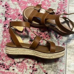 Michael Kors, brown, low-heeled strappy espadrilles 7.5M